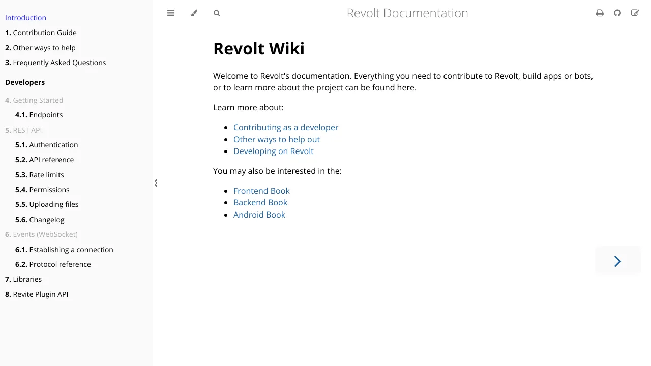 Screenshot of Revolt website