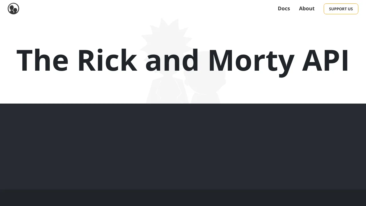 Screenshot of Rick and Morty website