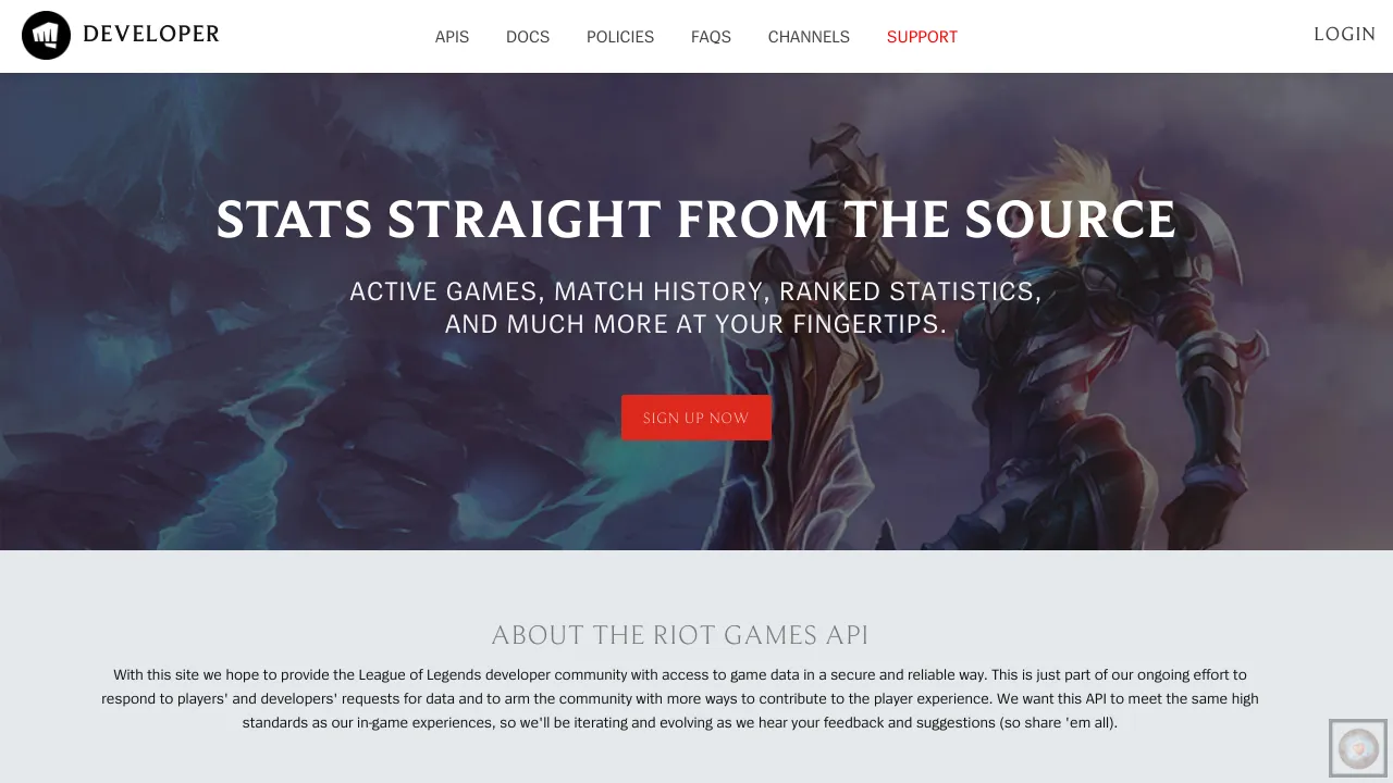 Screenshot of Riot Games website