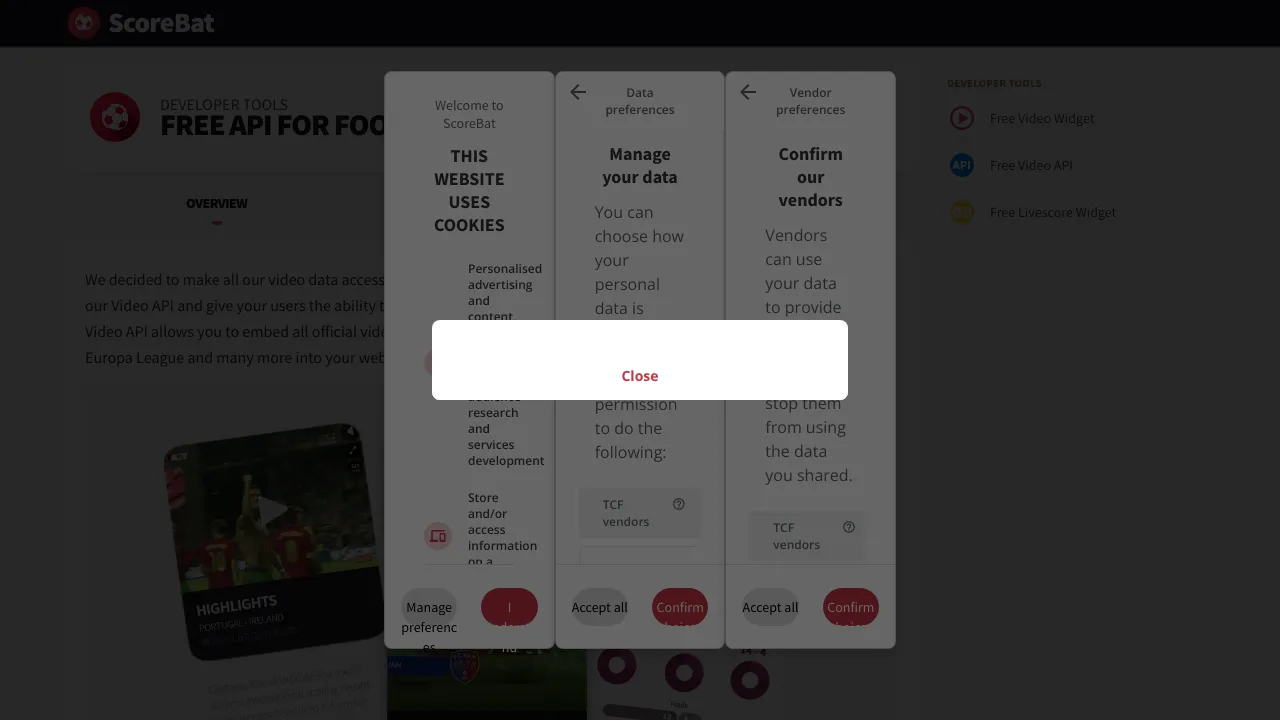 Screenshot of Scorebat Videos website