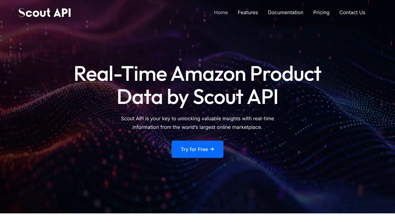 Screenshot of ScoutAPI website