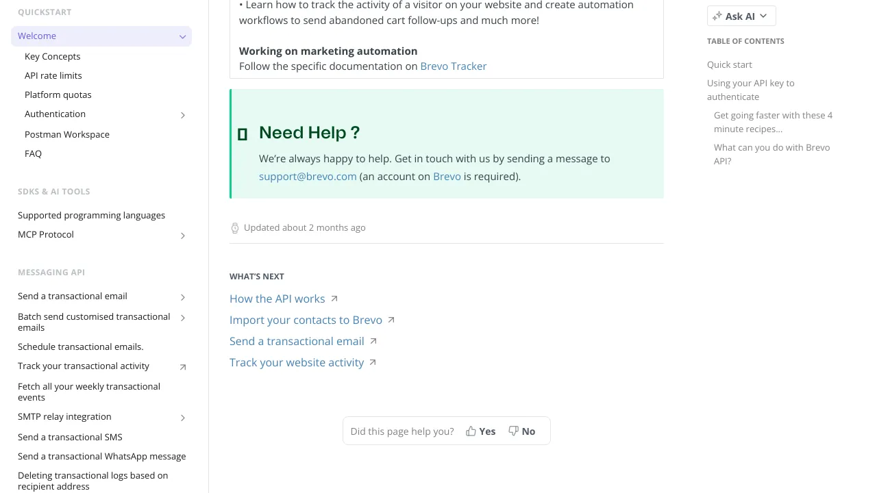 Screenshot of Sendinblue website