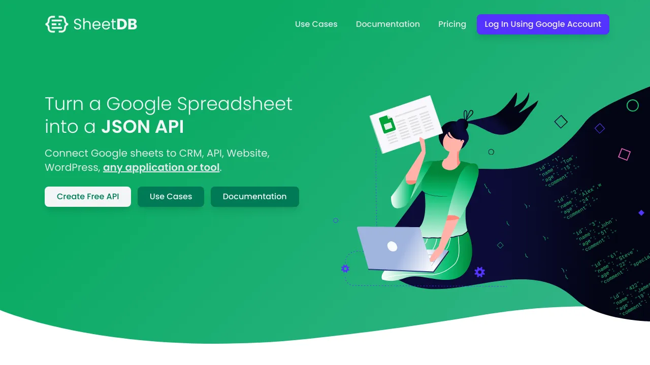 Screenshot of Sheetsu website