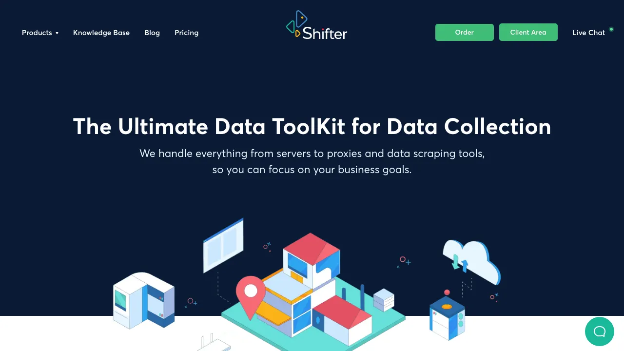 Screenshot of Shifter website