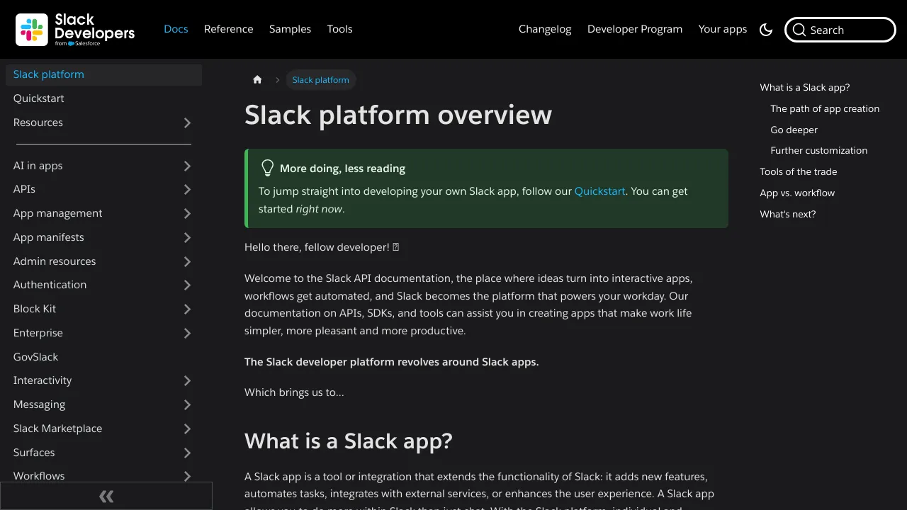Screenshot of Slack website