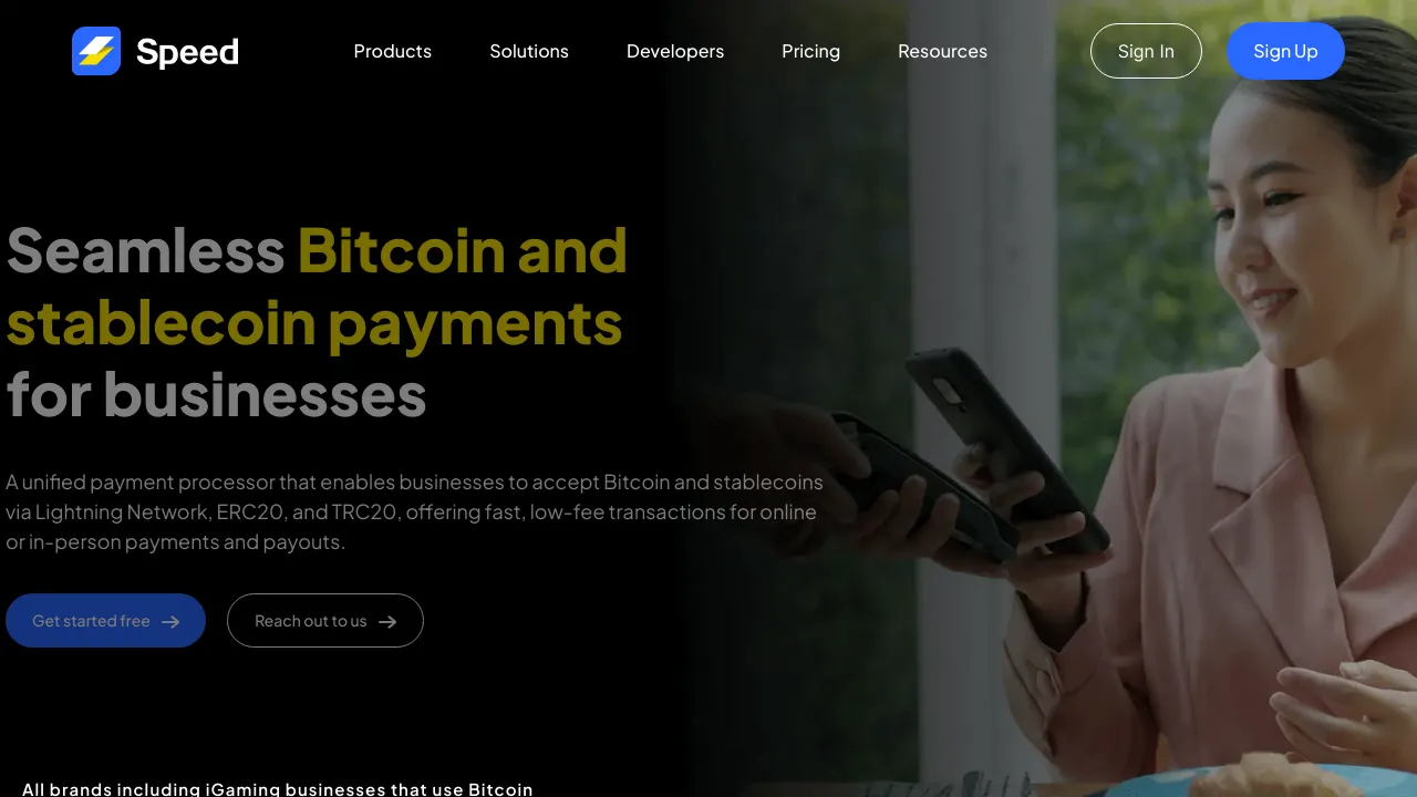 Screenshot of Speed website