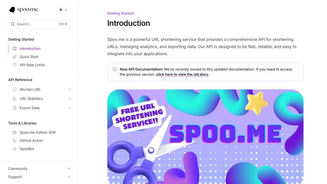Screenshot of Spoo.me website