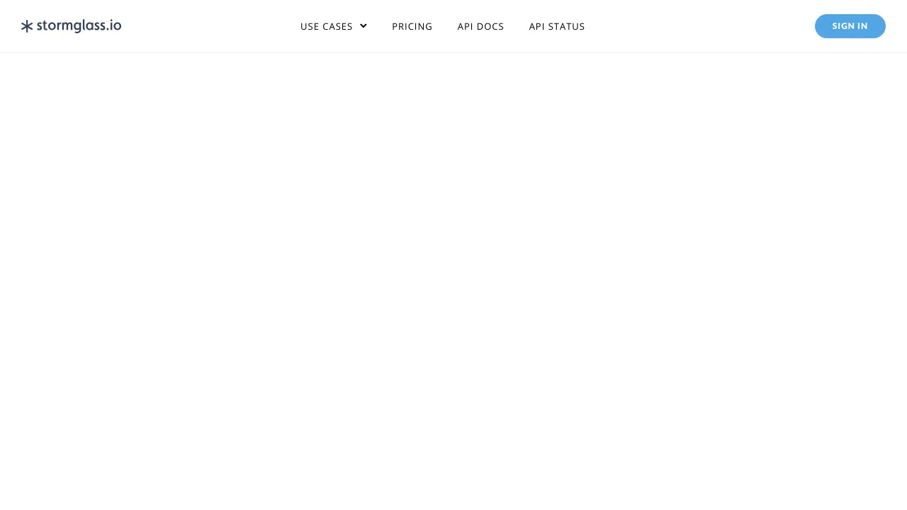 Screenshot of Storm Glass website