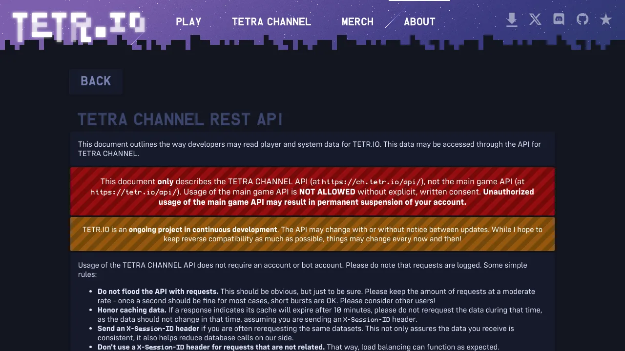 Screenshot of TETR.IO website