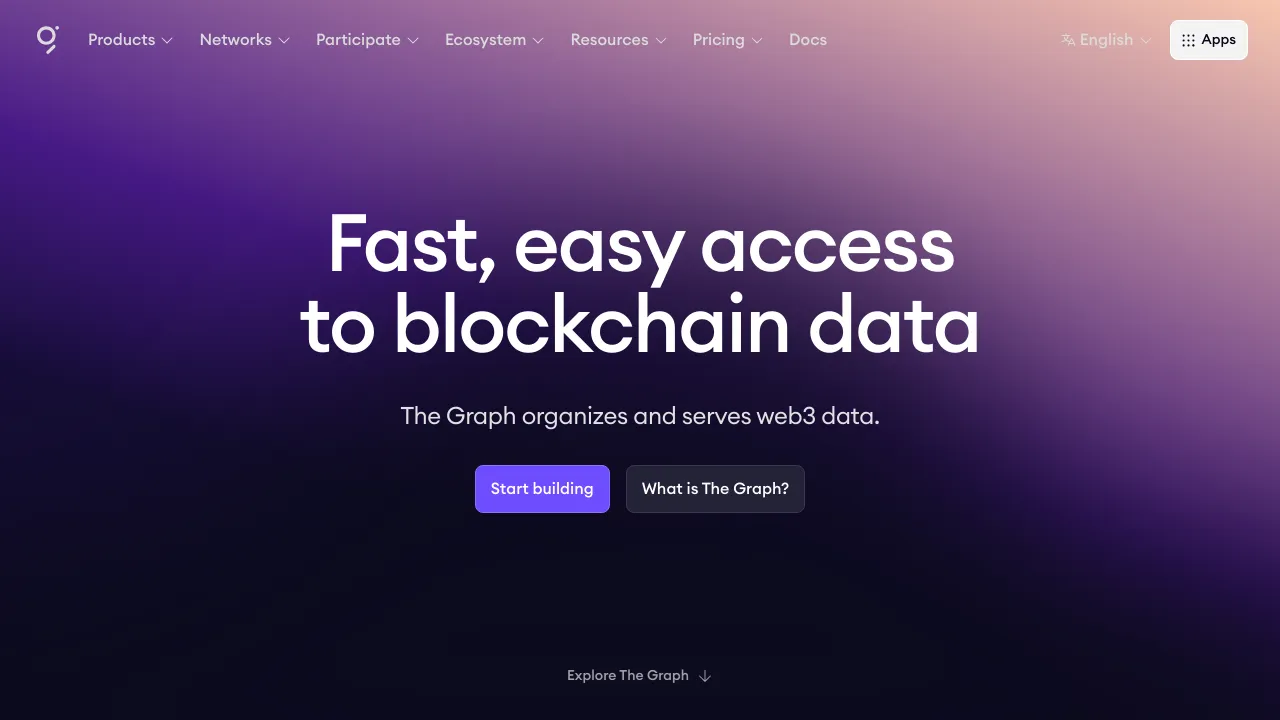 Screenshot of The Graph website
