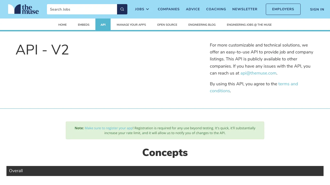 Screenshot of The Muse website