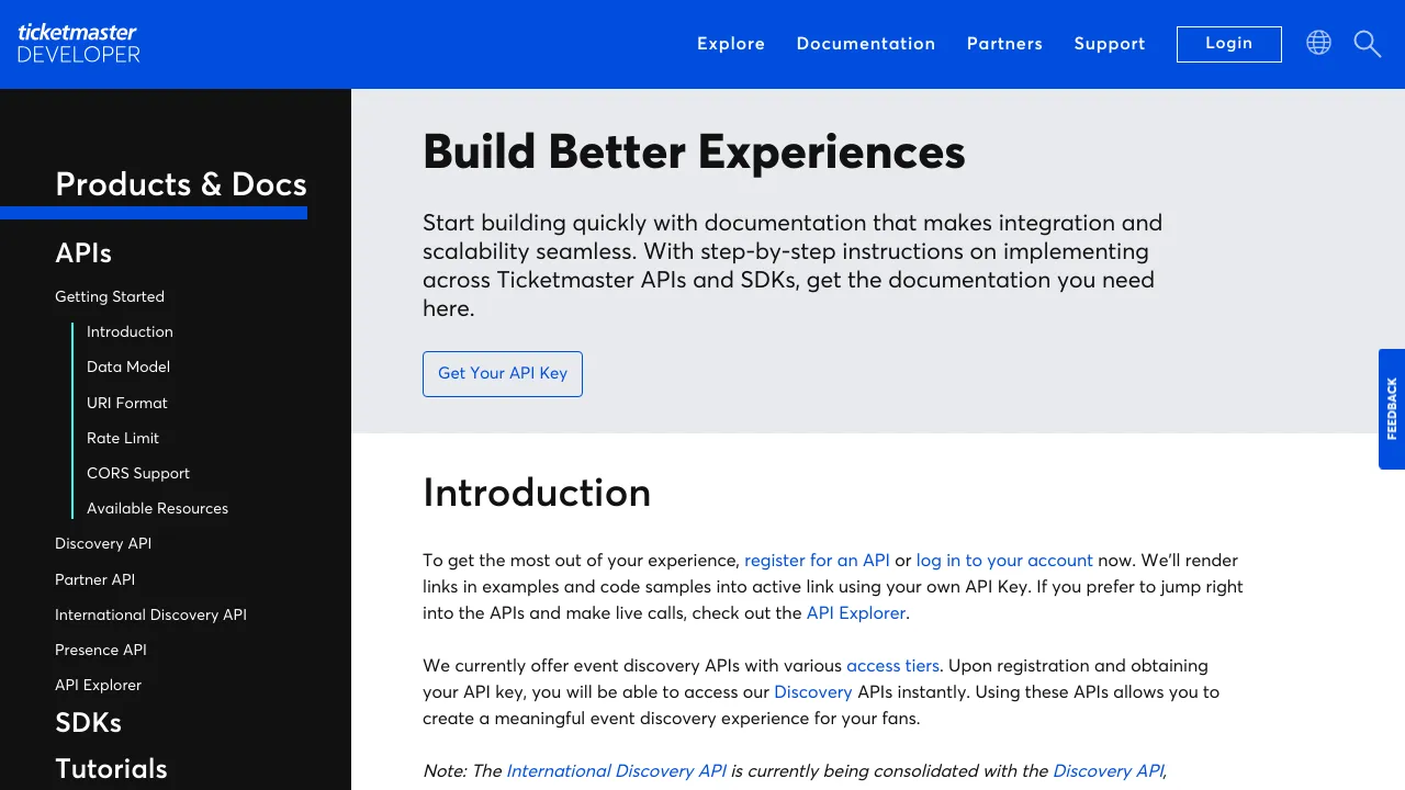 Screenshot of Ticketmaster website