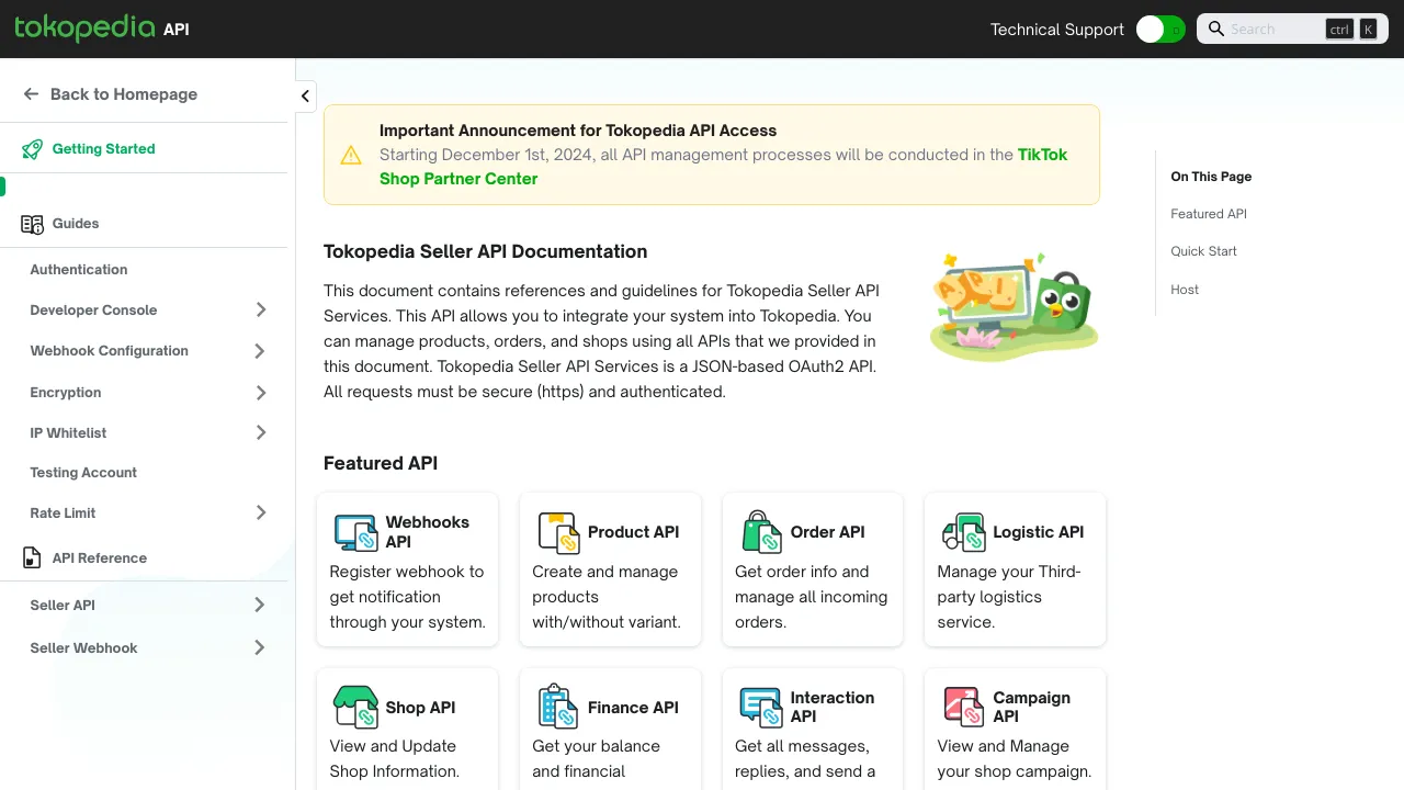 Screenshot of Tokopedia website
