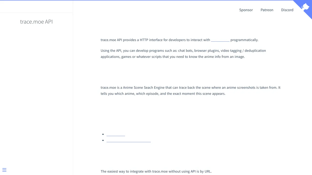 Screenshot of Trace Moe website