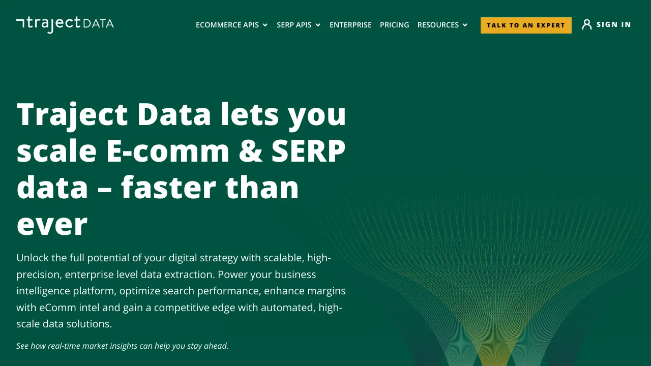 Screenshot of TrajectData website