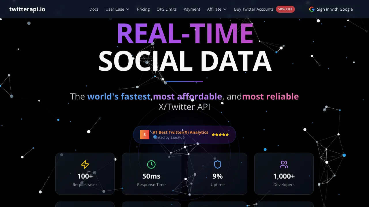 Screenshot of TwitterApi.IO website