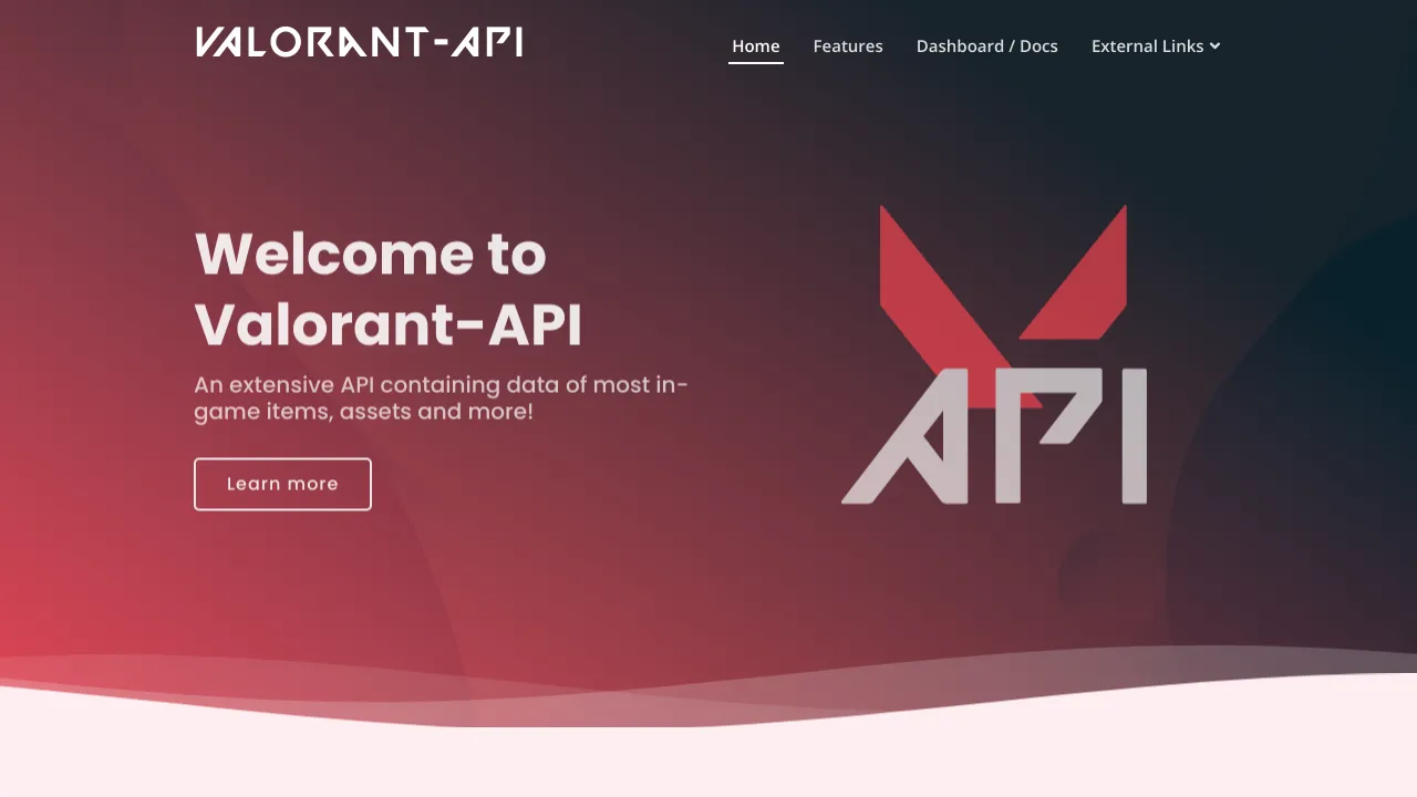 Screenshot of Valorant (non-official) website