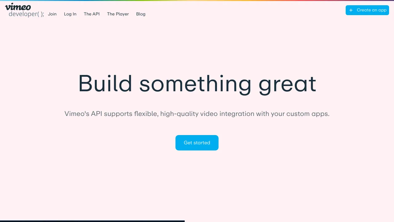 Screenshot of Vimeo website