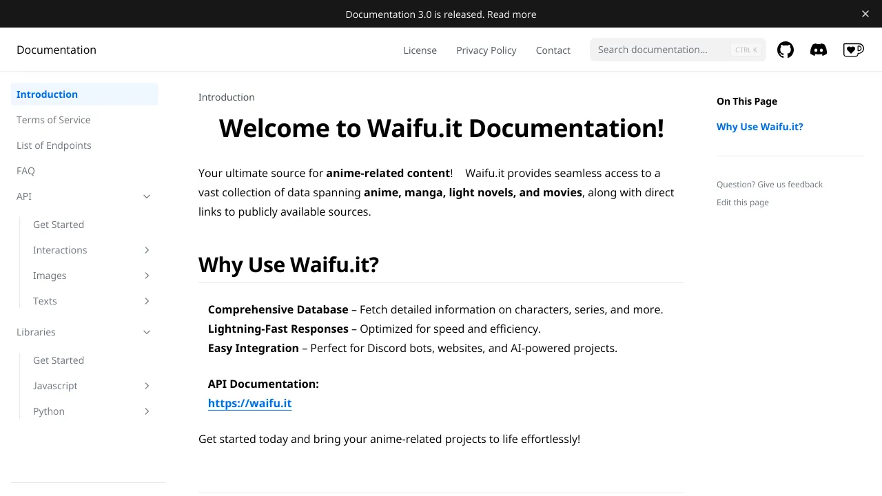 Screenshot of Waifu.it website