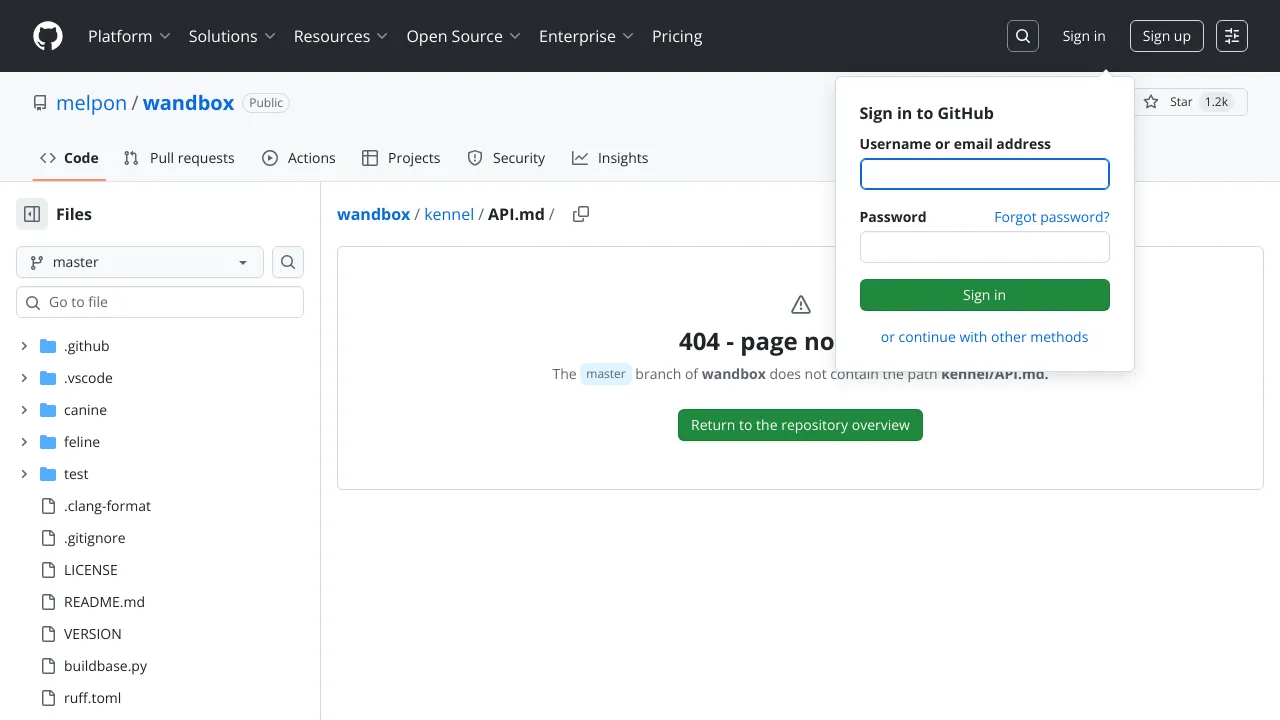 Screenshot of Wandbox website