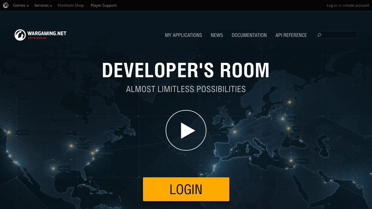 Screenshot of Wargaming website