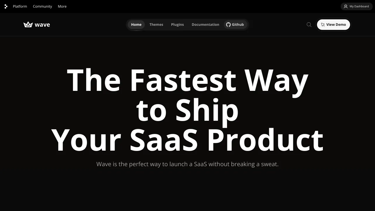 Screenshot of Wave website