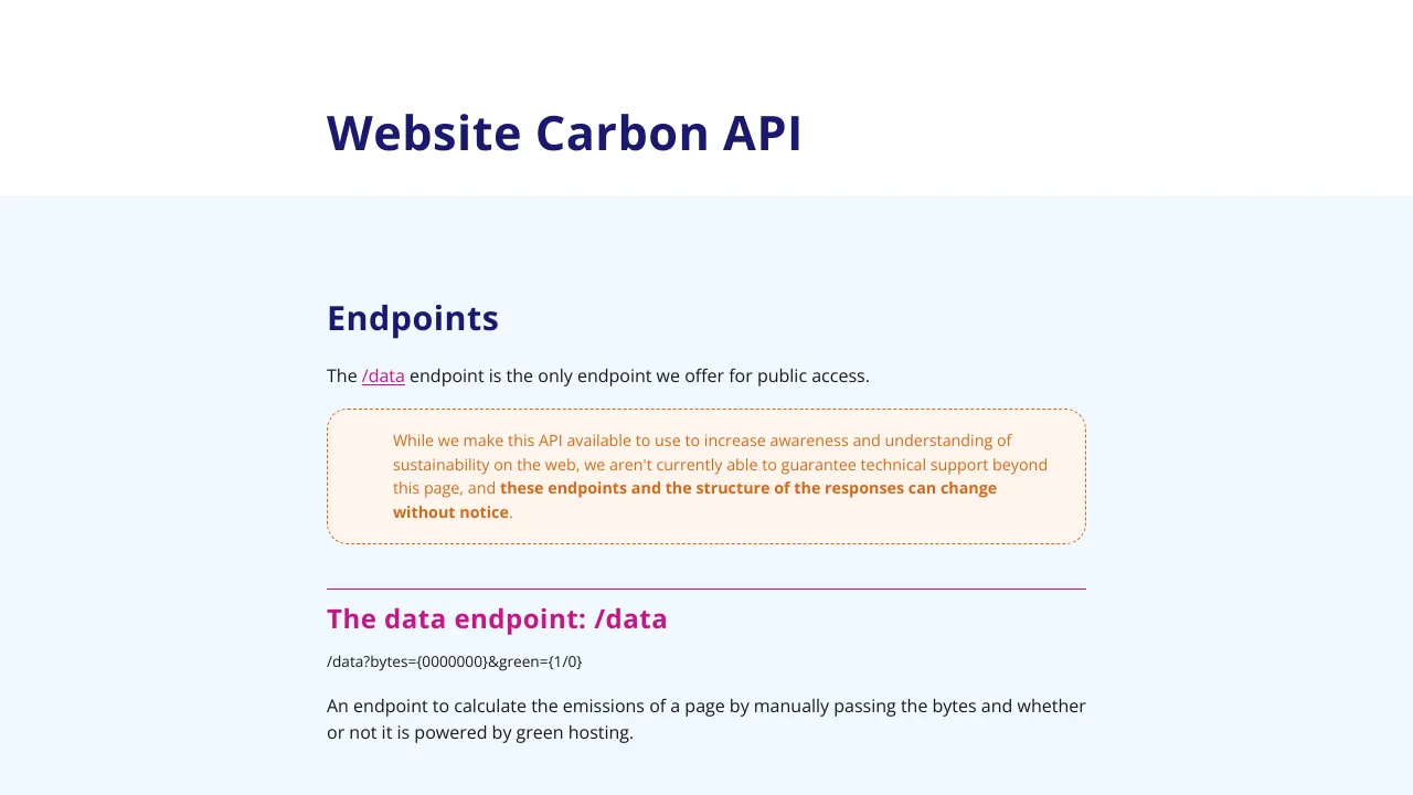 Screenshot of Website Carbon website