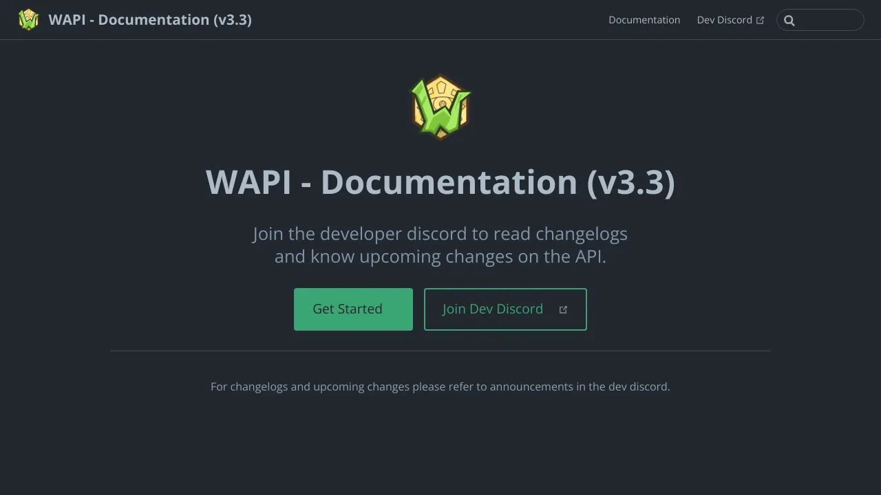 Screenshot of Wynncraft website