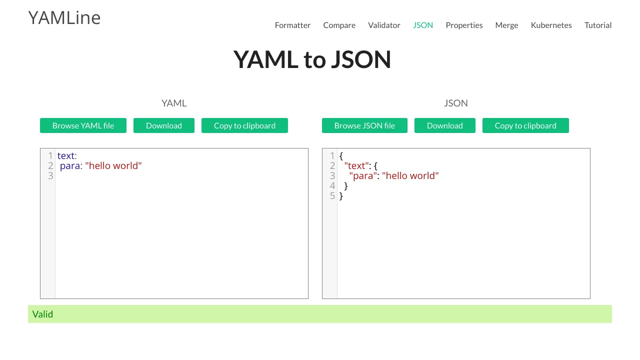 Screenshot of YAMLine website