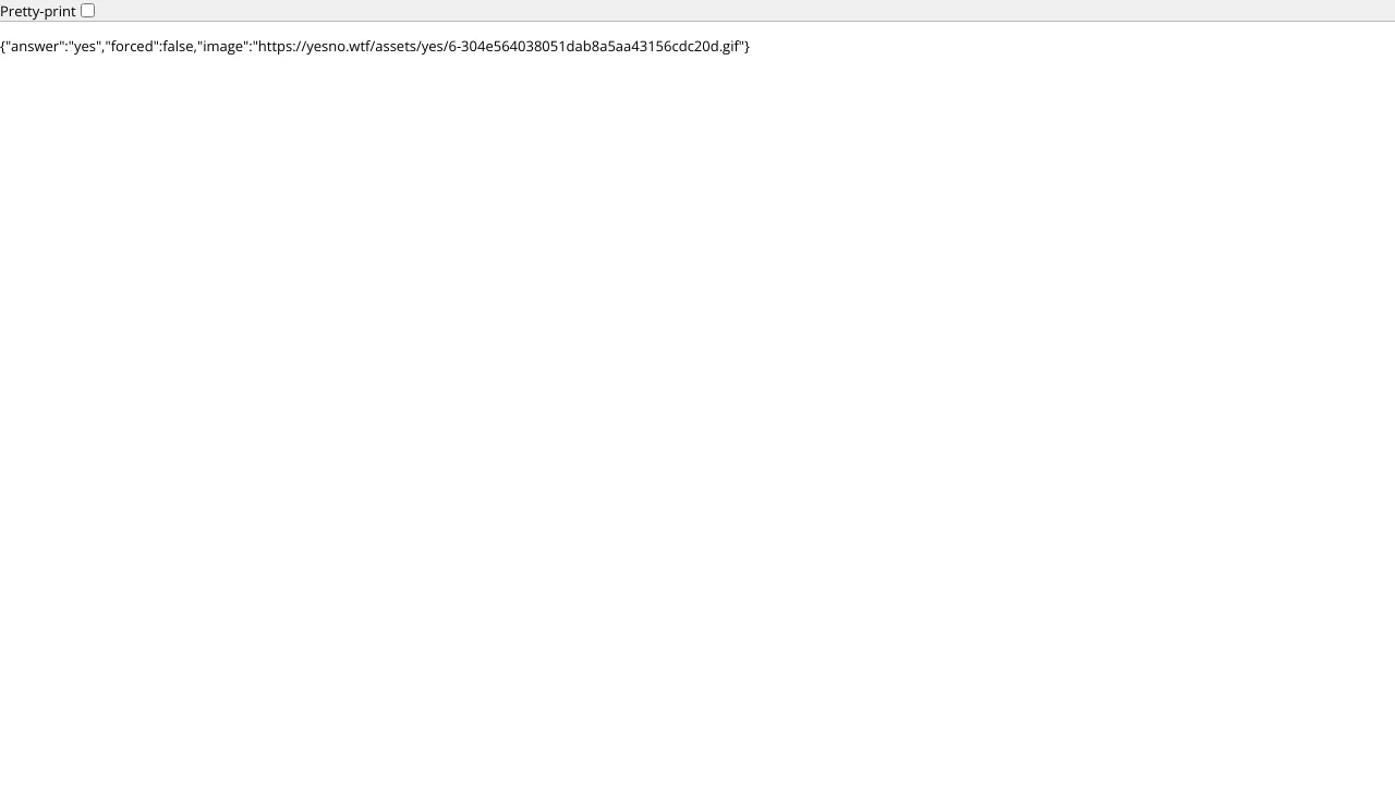 Screenshot of Yes No website