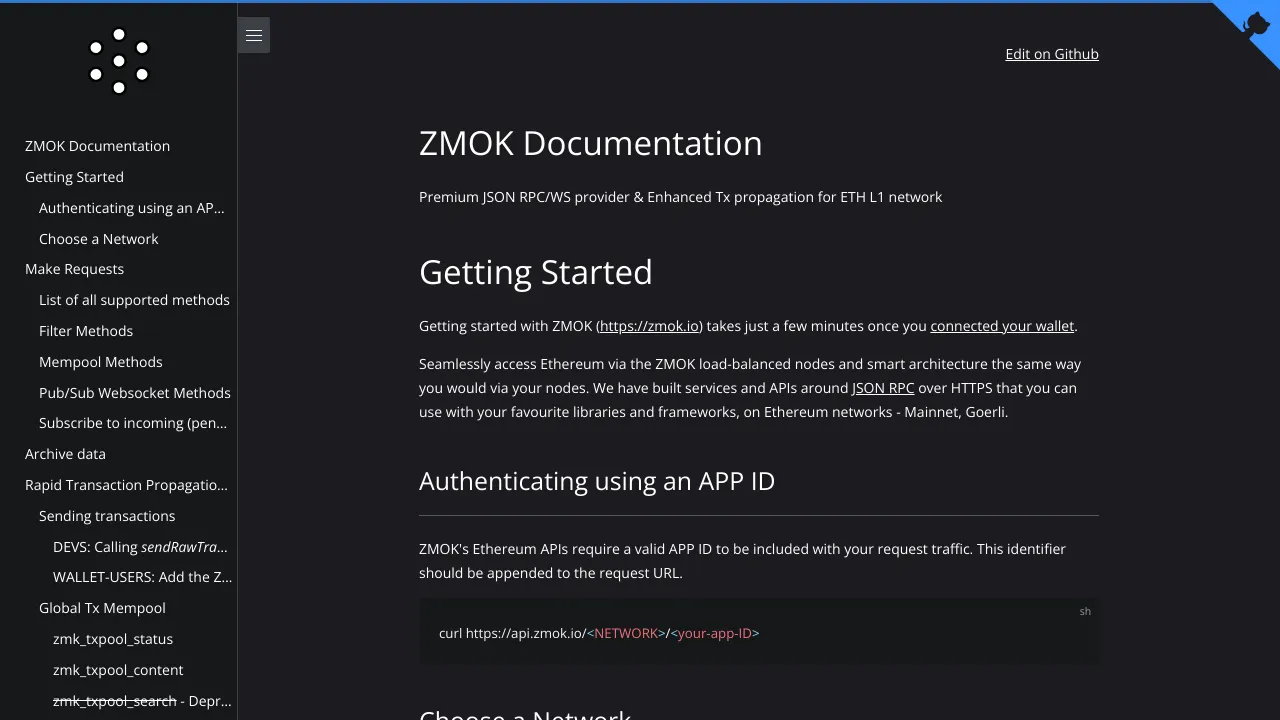Screenshot of ZMOK website